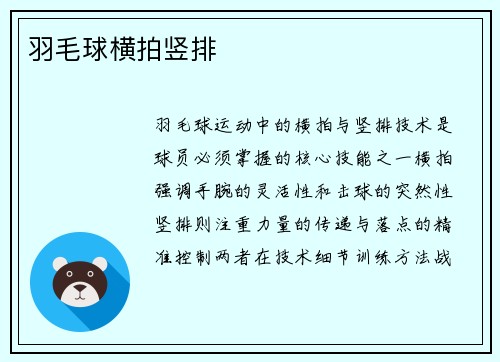 羽毛球横拍竖排