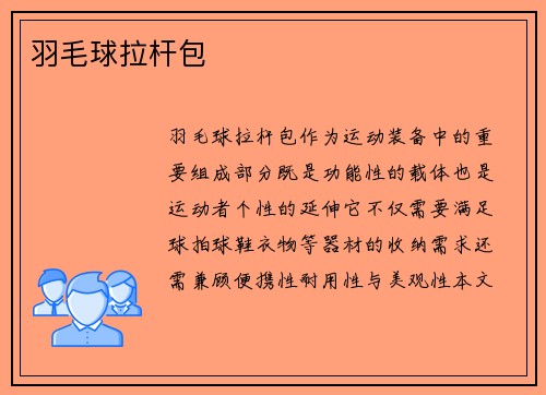 羽毛球拉杆包